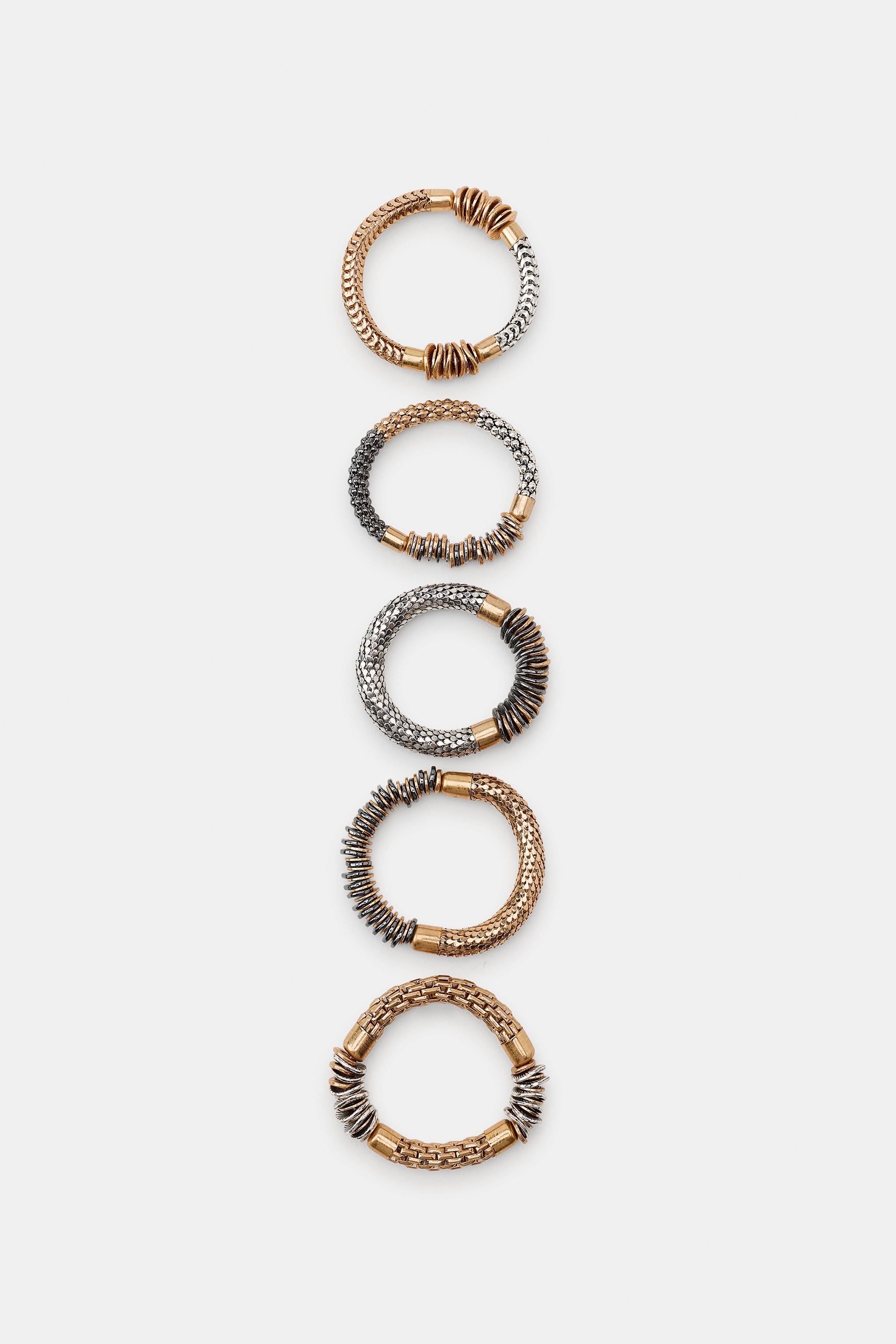 LOT DE 5 BRACELETS ÉLASTIQUES COMBINÉS